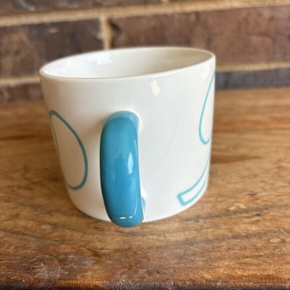 AIWA CO JAPAN Turquoise White Elephant Ceramic Mug - Picture 2 of 8